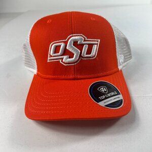 Top Of The World Oklahoma State Cowboys Mesh Snap Back Hat Orange & White Cap